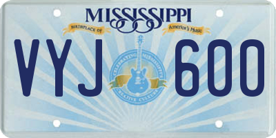 MS license plate VYJ600