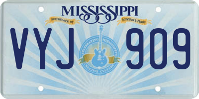 MS license plate VYJ909