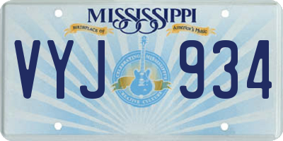 MS license plate VYJ934