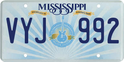 MS license plate VYJ992