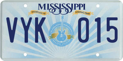 MS license plate VYK015
