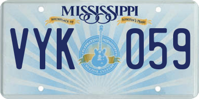 MS license plate VYK059