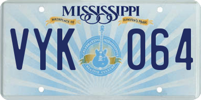 MS license plate VYK064