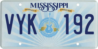 MS license plate VYK192