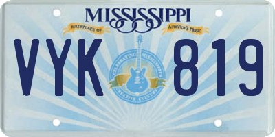 MS license plate VYK819
