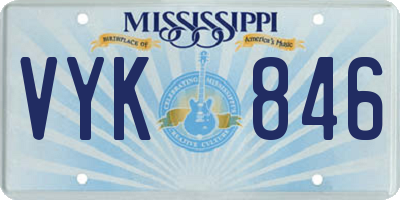 MS license plate VYK846