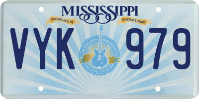 MS license plate VYK979