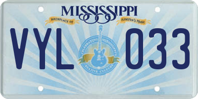 MS license plate VYL033