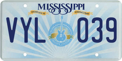 MS license plate VYL039