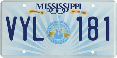 MS license plate VYL181