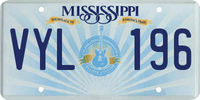 MS license plate VYL196