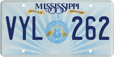 MS license plate VYL262