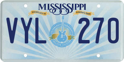 MS license plate VYL270
