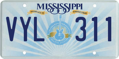 MS license plate VYL311