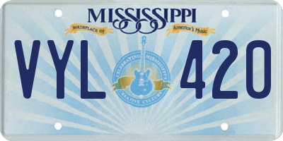 MS license plate VYL420