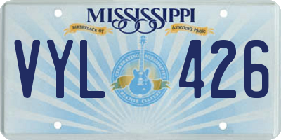 MS license plate VYL426