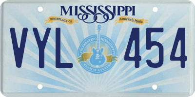 MS license plate VYL454