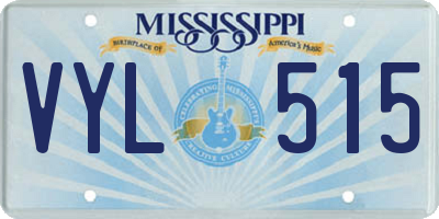 MS license plate VYL515