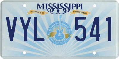 MS license plate VYL541