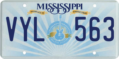 MS license plate VYL563