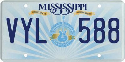 MS license plate VYL588