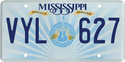 MS license plate VYL627