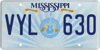 MS license plate VYL630