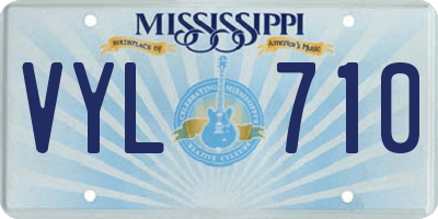 MS license plate VYL710