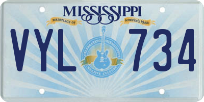 MS license plate VYL734