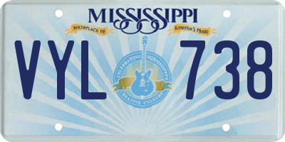 MS license plate VYL738