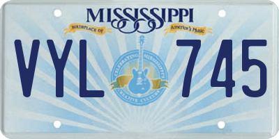 MS license plate VYL745