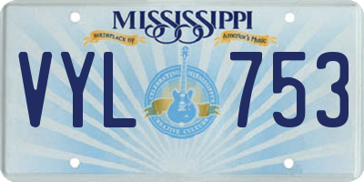 MS license plate VYL753