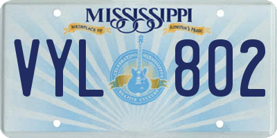 MS license plate VYL802