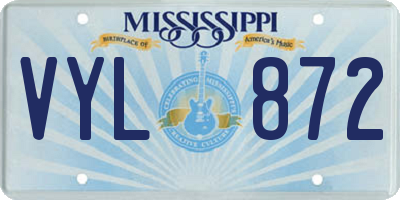 MS license plate VYL872
