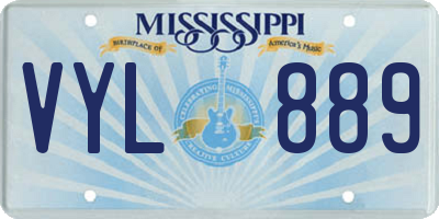 MS license plate VYL889