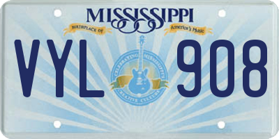 MS license plate VYL908