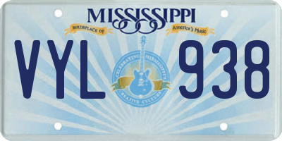 MS license plate VYL938