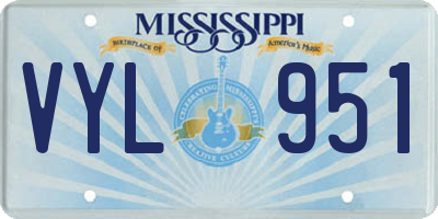 MS license plate VYL951