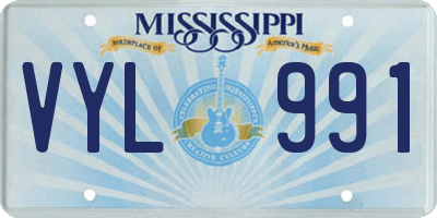 MS license plate VYL991