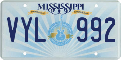 MS license plate VYL992