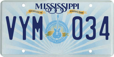 MS license plate VYM034