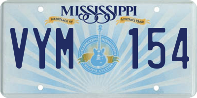 MS license plate VYM154