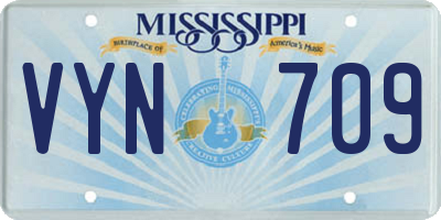 MS license plate VYN709