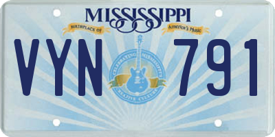 MS license plate VYN791