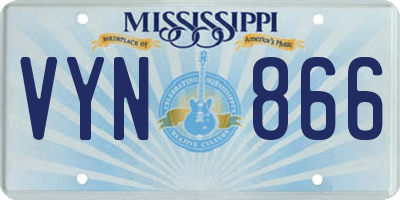 MS license plate VYN866