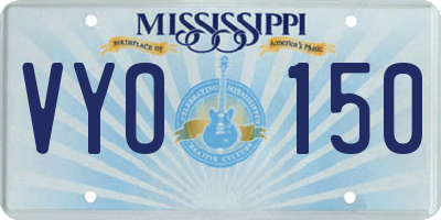 MS license plate VYO150