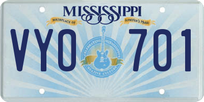MS license plate VYO701