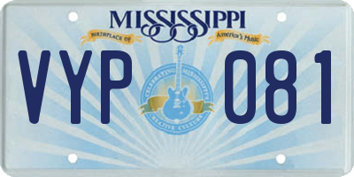 MS license plate VYP081