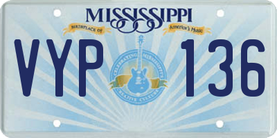 MS license plate VYP136