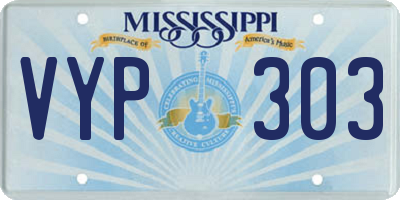 MS license plate VYP303